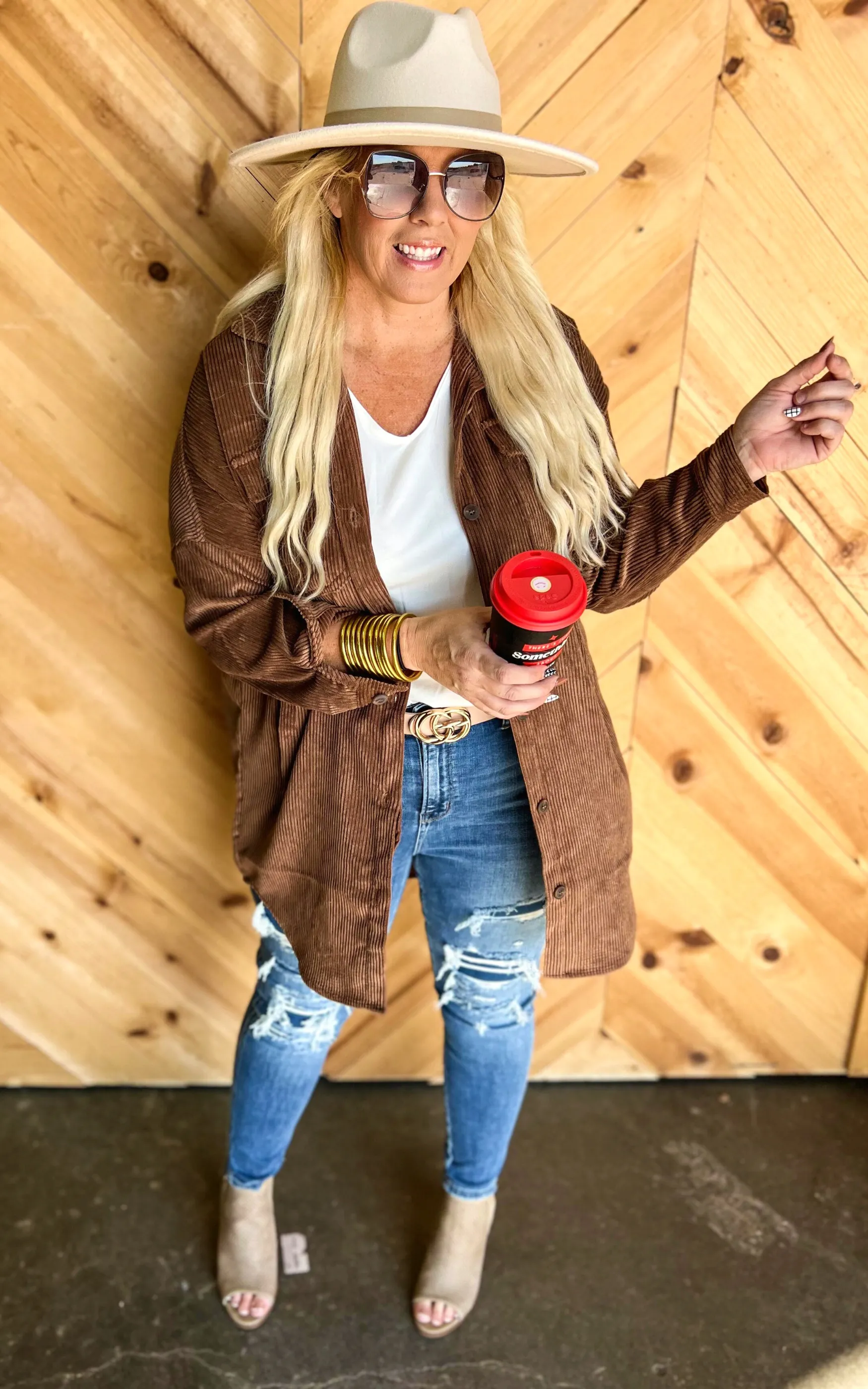 Long Oversized Corduroy Top