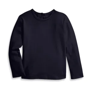 Long Sleeve Girl's Pima Everyday Tee -- Navy