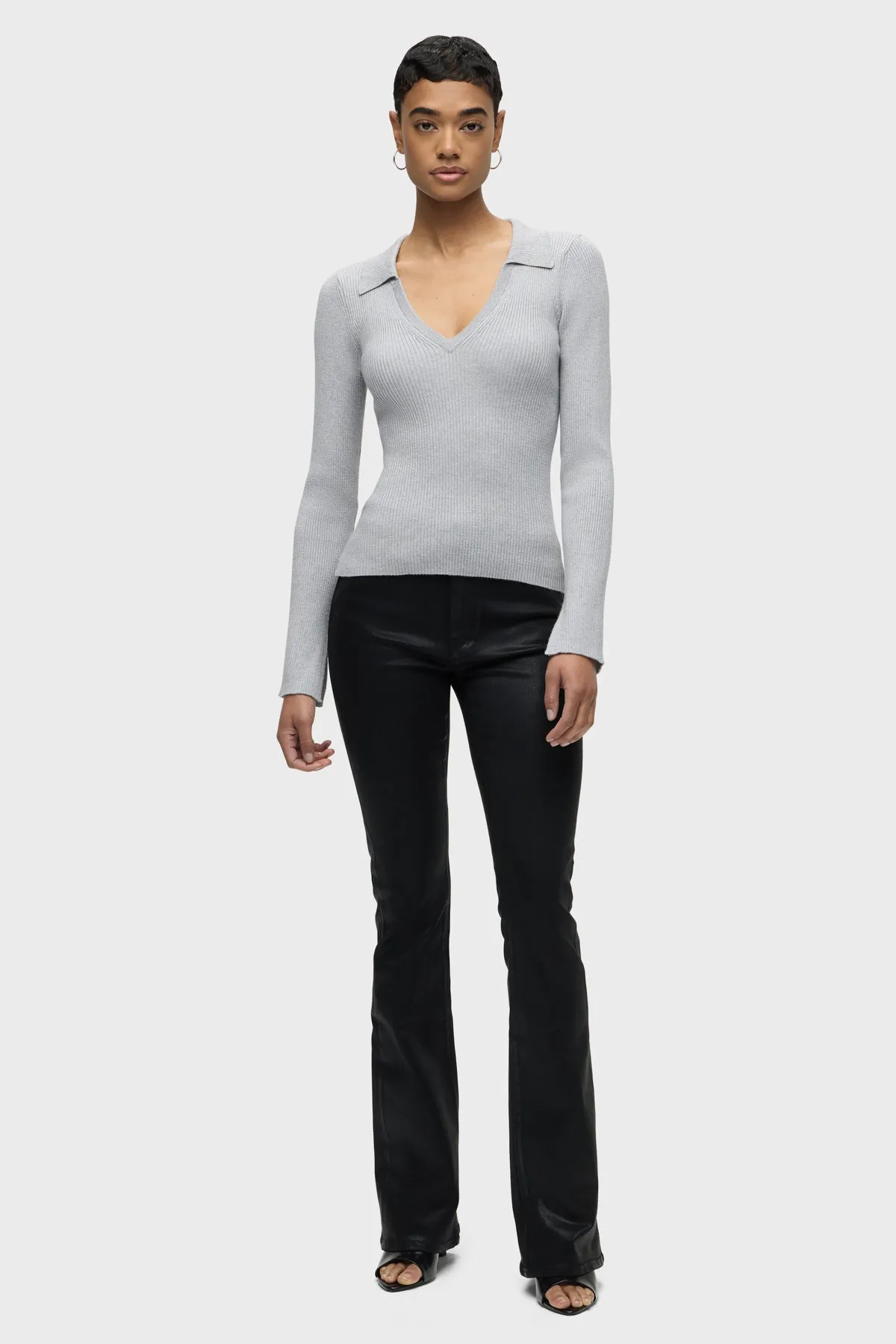 Long Sleeve V-Neck Popover