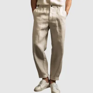 Lorenzo Vitali Linen Straight Cut Pants
