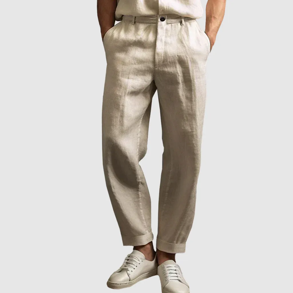 Lorenzo Vitali Linen Straight Cut Pants