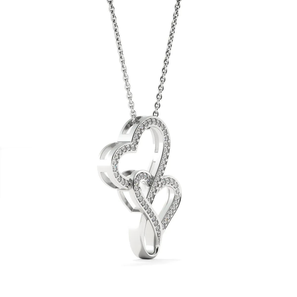 Lucky to have you in my life-Double Hearts Necklace for Grandmother
