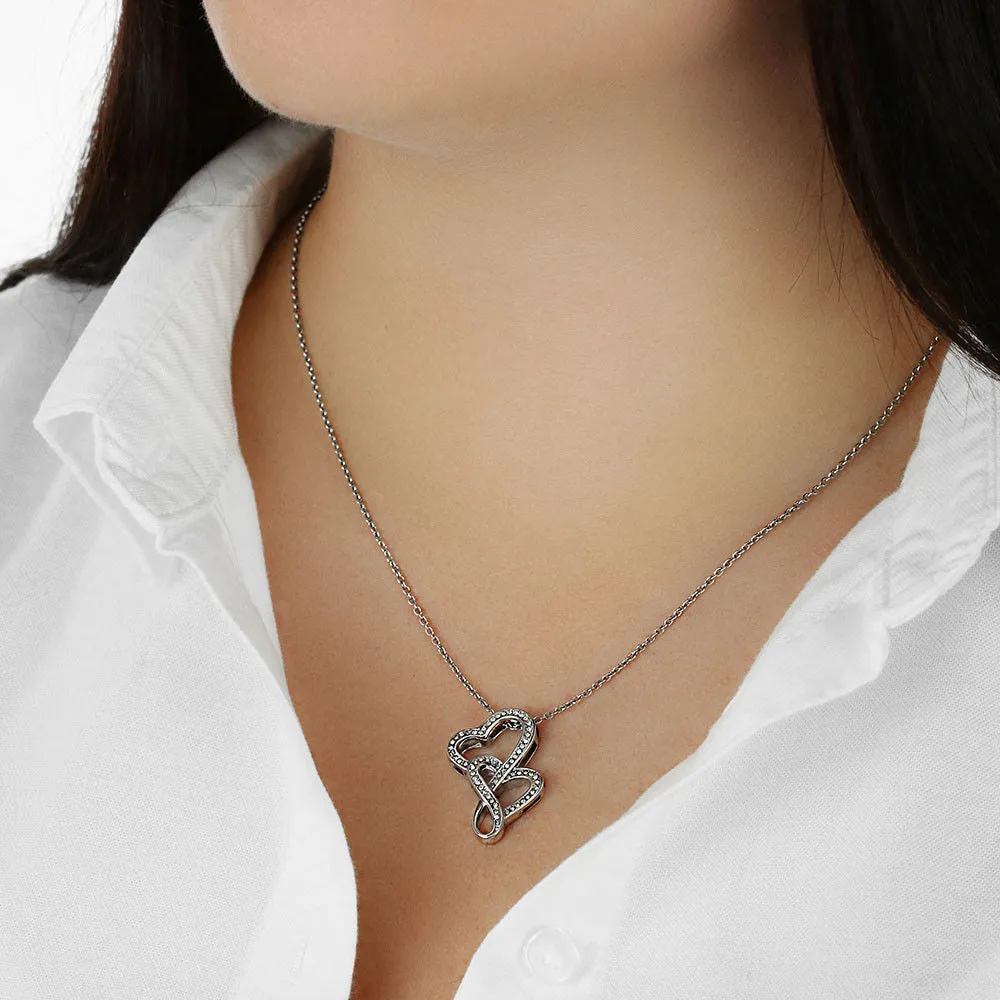 Lucky to have you in my life-Double Hearts Necklace for Grandmother