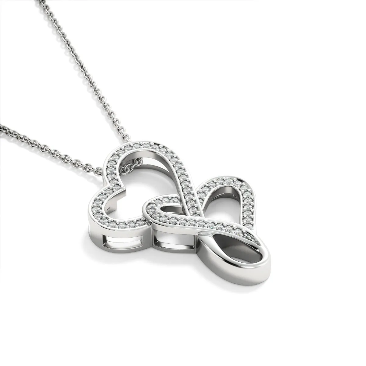 Lucky to have you in my life-Double Hearts Necklace for Grandmother
