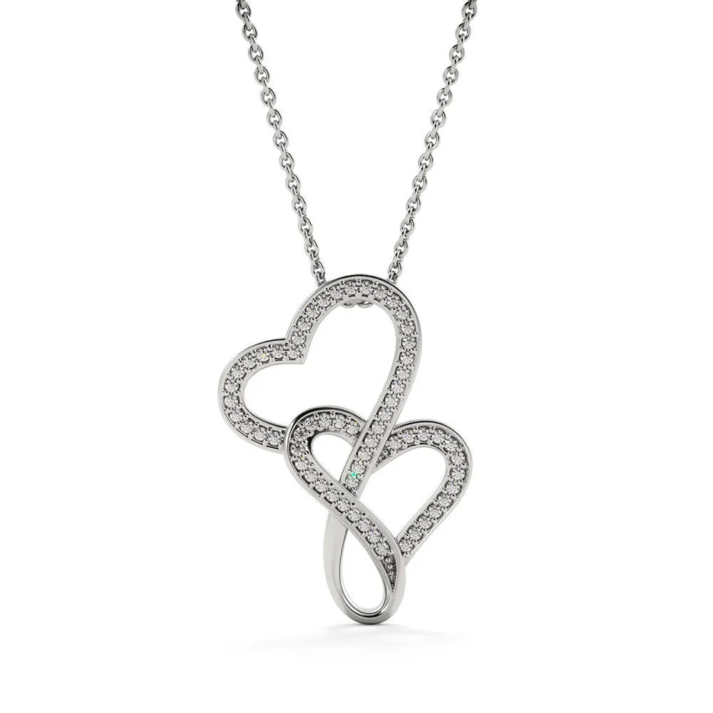 Lucky to have you in my life-Double Hearts Necklace for Grandmother