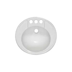 Lyons Industries DLAV01-17 White 17"x14" Acrylic 6" Deep Lavatory Drop-In Sink with Molded Soap Dishes