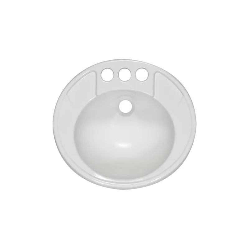 Lyons Industries DLAV01-17 White 17"x14" Acrylic 6" Deep Lavatory Drop-In Sink with Molded Soap Dishes