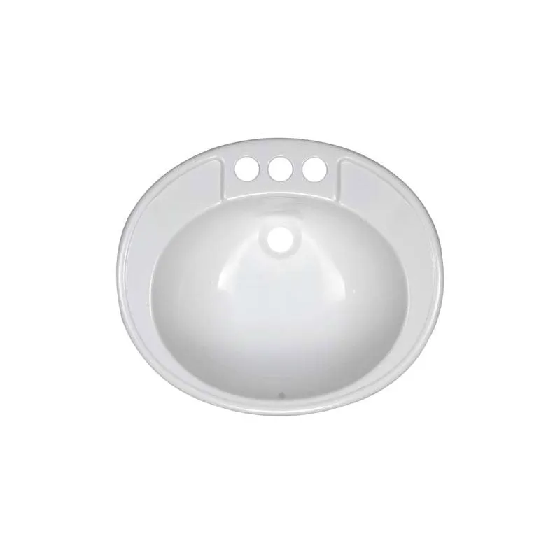 Lyons Industries DLAV01-19 White 19.5"x17" Acrylic 6" Deep Lavatory Drop-In Sink with Molded Soap Dishes