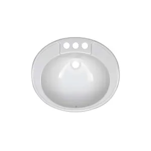 Lyons Industries DLAV01-19 White 19.5"x17" Acrylic 6" Deep Lavatory Drop-In Sink with Molded Soap Dishes
