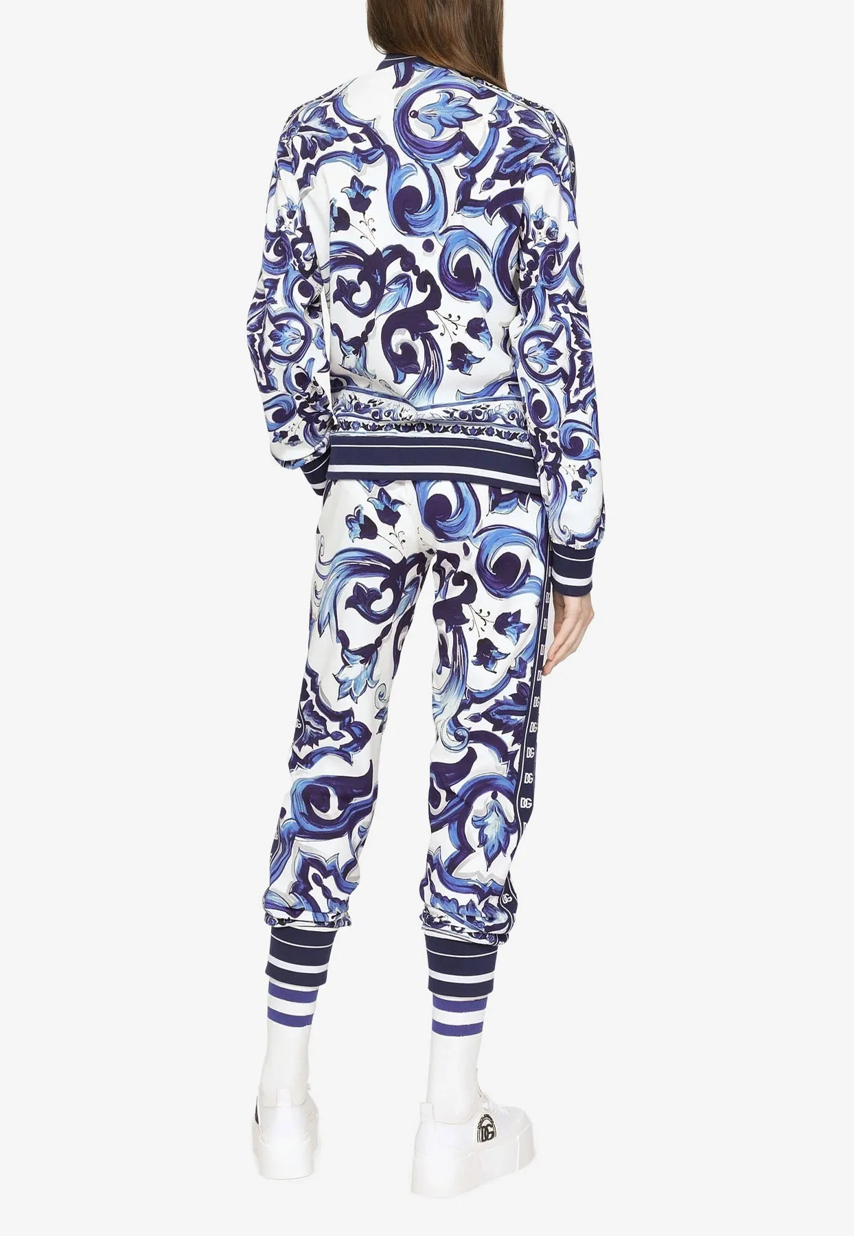 Majolica Print Zip-Up Track Jacket