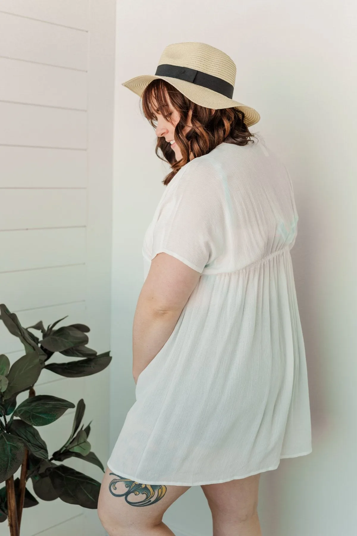 Make Every Moment Count Tie Cover Up- Ivory