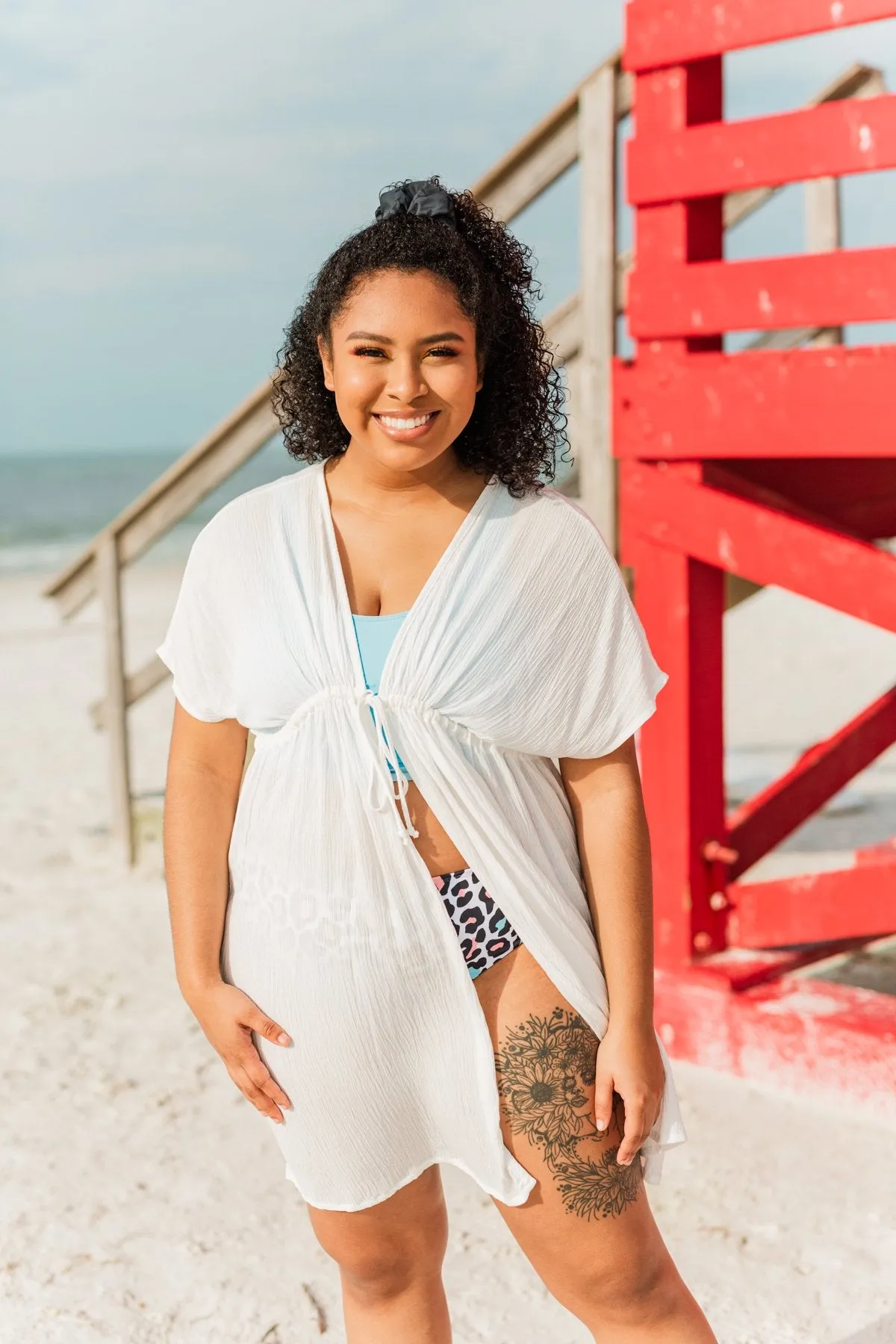 Make Every Moment Count Tie Cover Up- Ivory