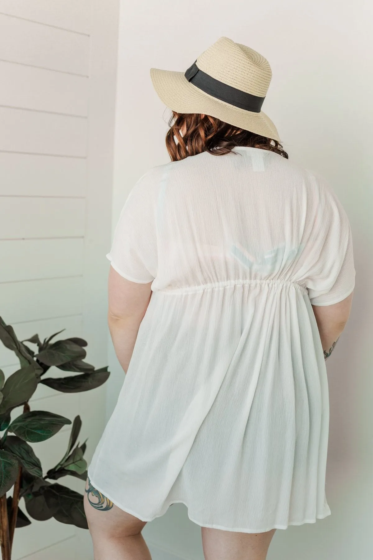 Make Every Moment Count Tie Cover Up- Ivory