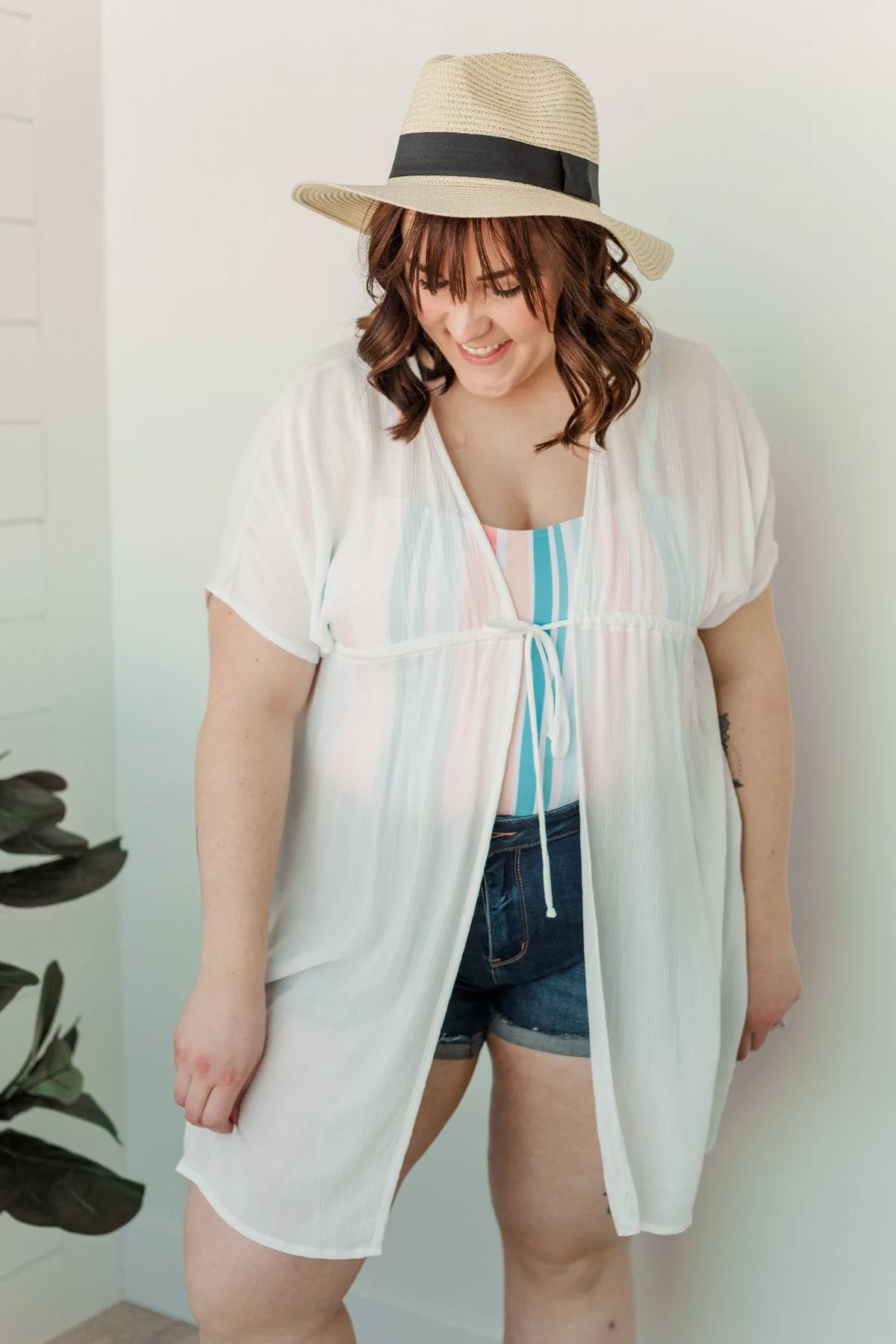 Make Every Moment Count Tie Cover Up- Ivory