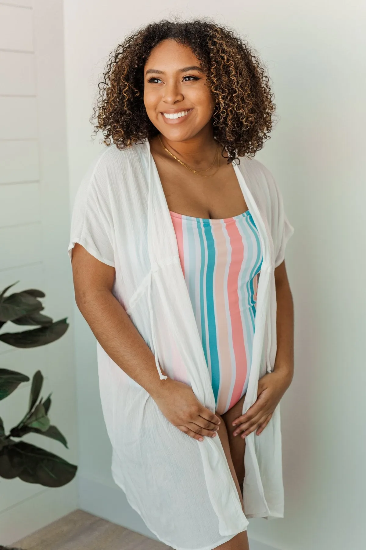 Make Every Moment Count Tie Cover Up- Ivory