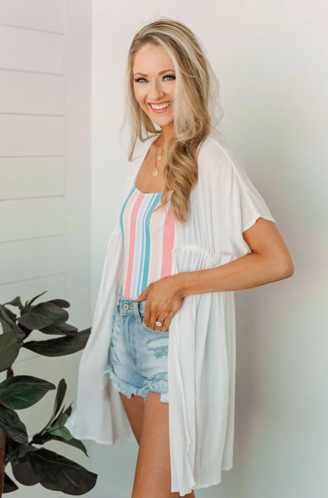 Make Every Moment Count Tie Cover Up- Ivory