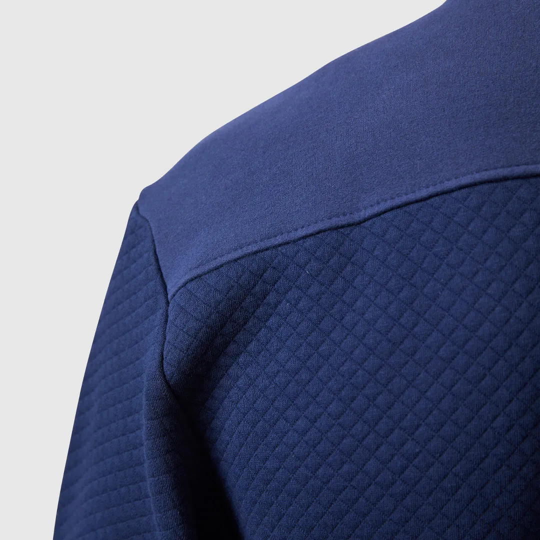 Male Waffle Crewneck Pullover (Dark Navy)