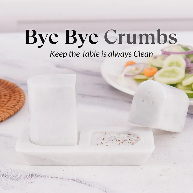 Marble Salt and Pepper Holders for Kitchen Countertop - Salt Shakers