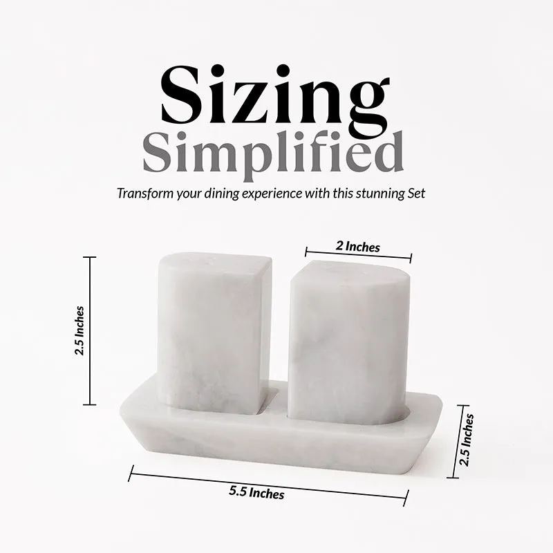 Marble Salt and Pepper Holders for Kitchen Countertop - Salt Shakers