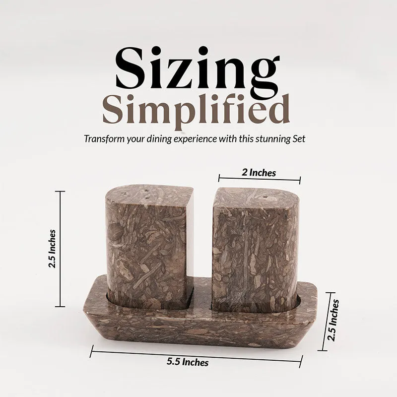 Marble Salt and Pepper Holders for Kitchen Countertop - Salt Shakers