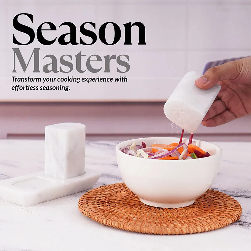 Marble Salt and Pepper Holders for Kitchen Countertop - Salt Shakers