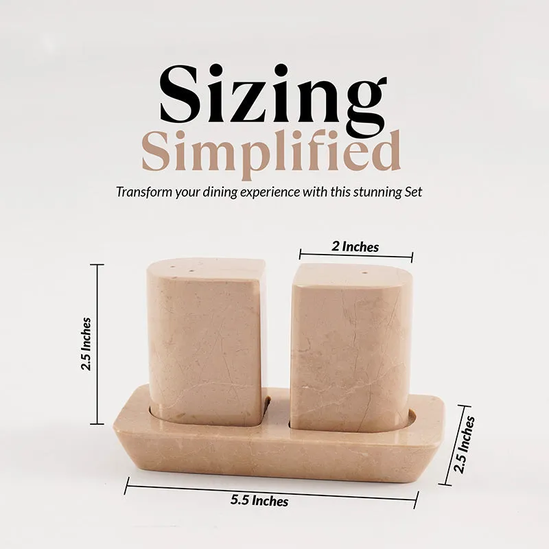 Marble Salt and Pepper Holders for Kitchen Countertop - Salt Shakers