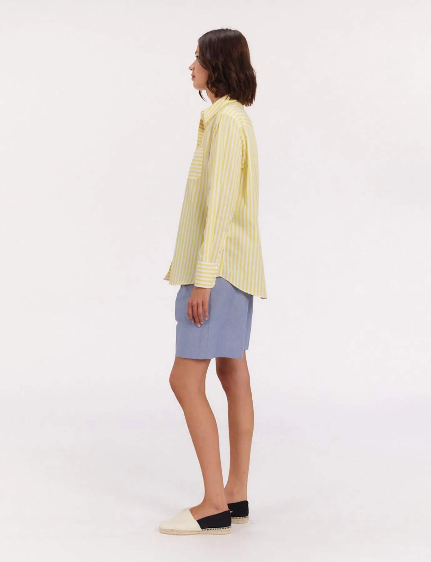 Maureen yellow striped shirt