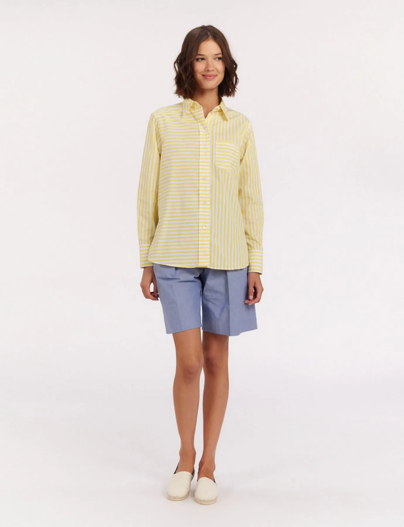 Maureen yellow striped shirt