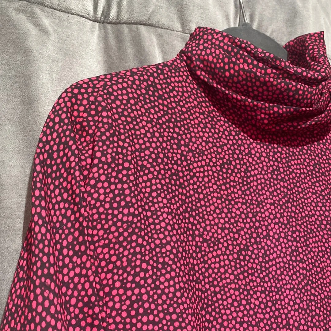 MCQ McQueen Pink and Black long Sleeve Turtle Neck Dress