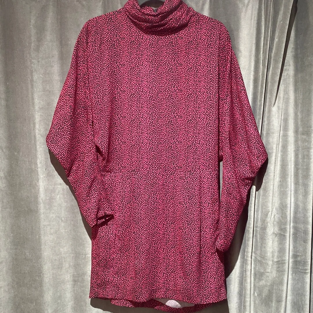 MCQ McQueen Pink and Black long Sleeve Turtle Neck Dress