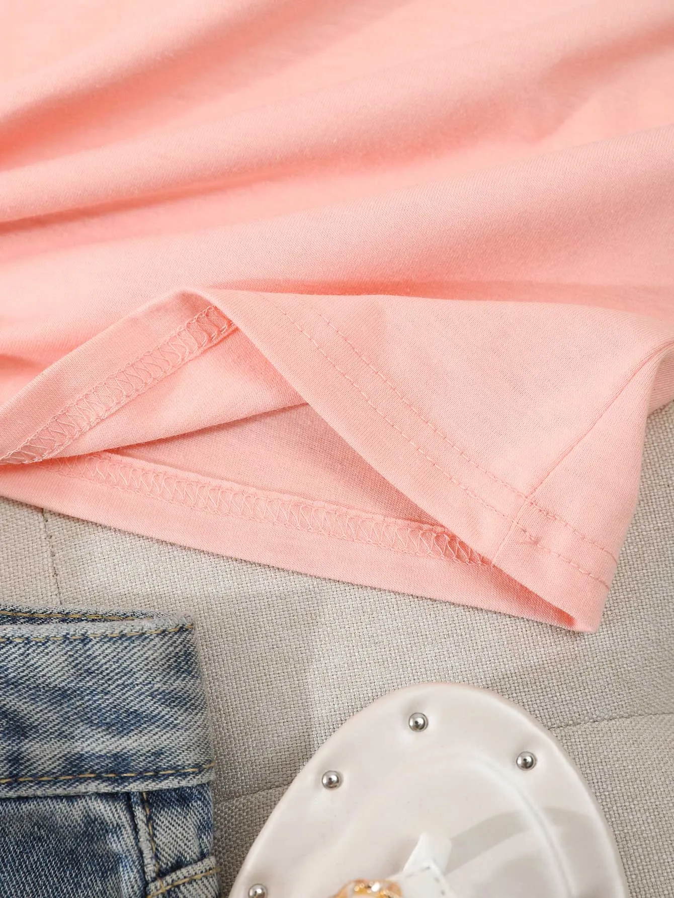 Men Solid V-neck Basic Tee