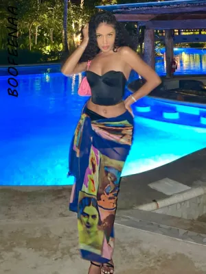 Mesh Long Skirts Sarong Beach Wrap Skirt Cover Ups Vacation Summer Party Outfits