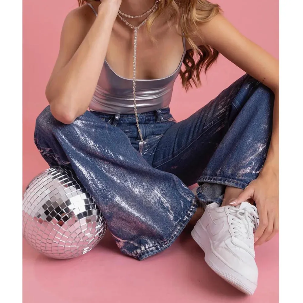 Metallic Straight Leg Pants | Dreamofthe90s