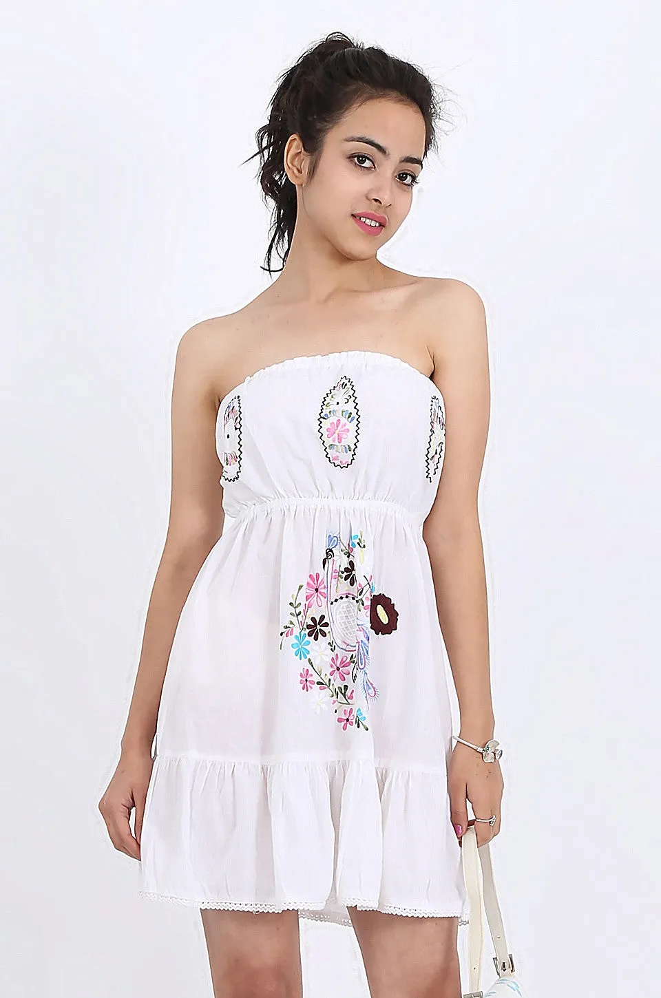MISS PINKI Zoe boobtube Dress in white
