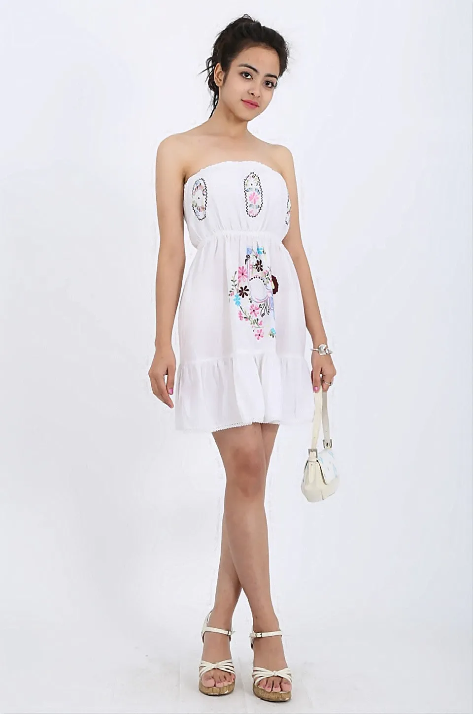 MISS PINKI Zoe boobtube Dress in white