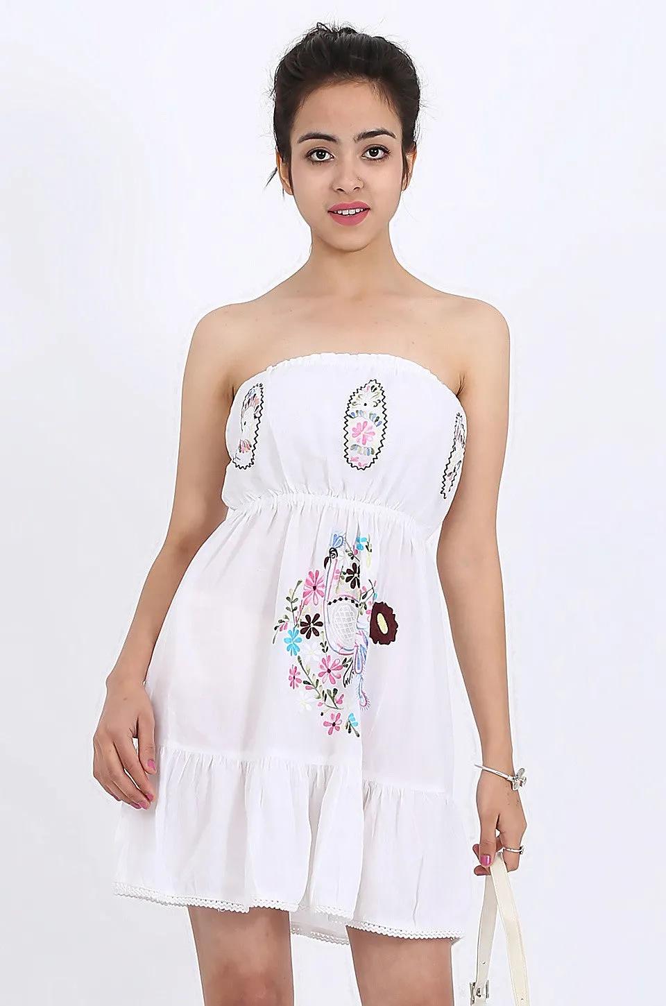MISS PINKI Zoe boobtube Dress in white
