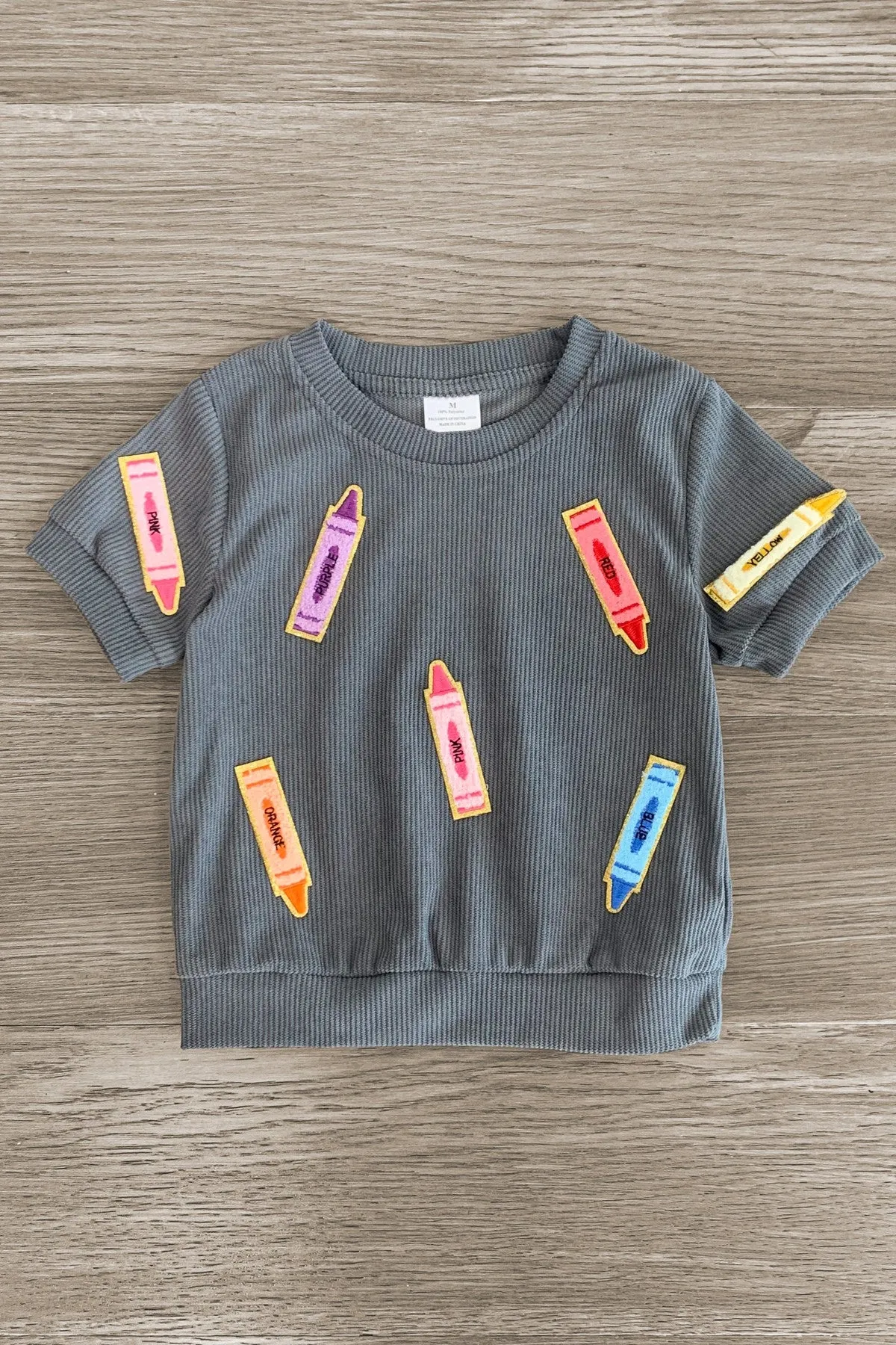 Mom & Me - Gray Corduroy Crayon Top