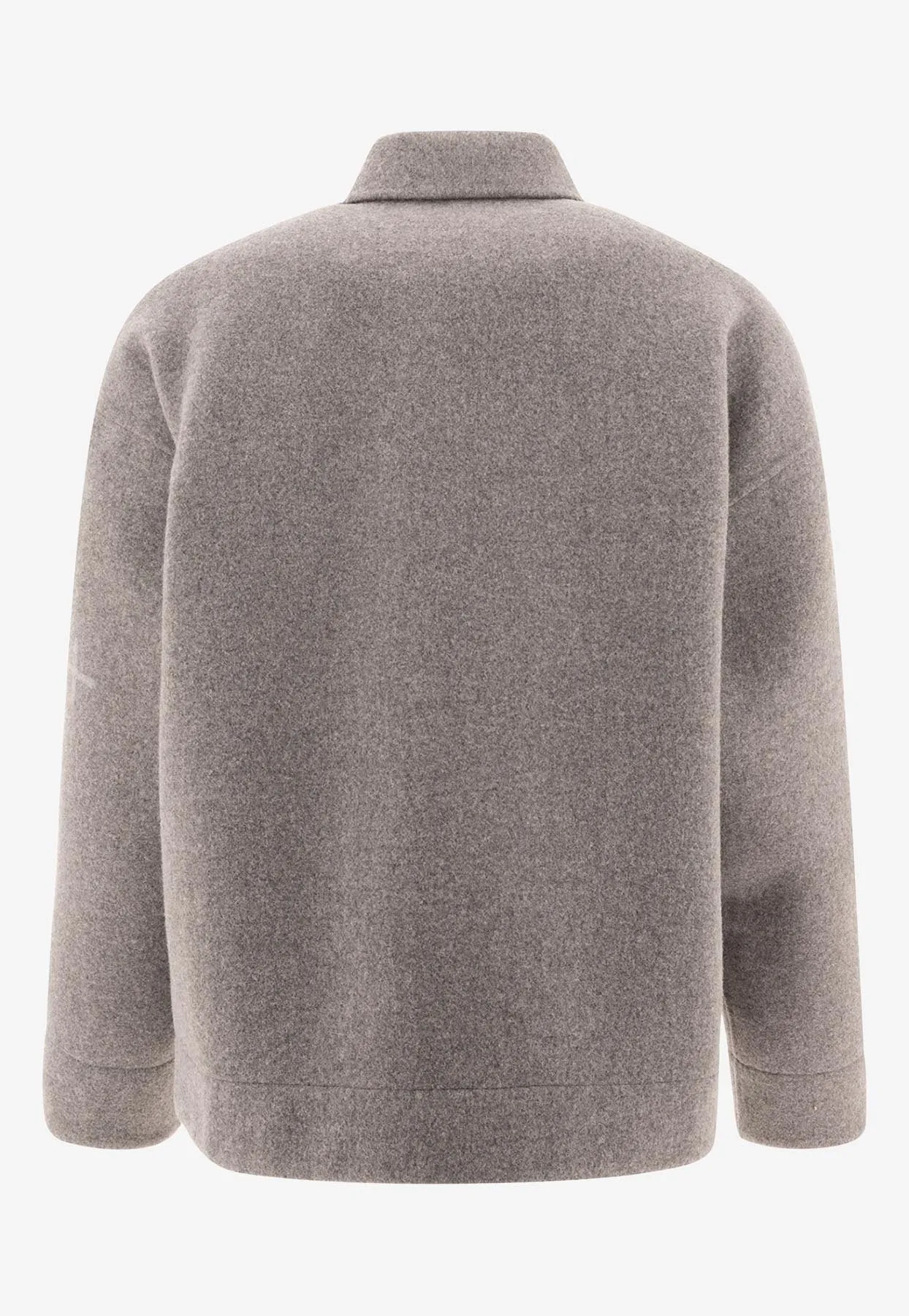Monogram Zip-Up Wool Jacket