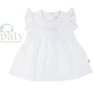 Monogrammed White Dress