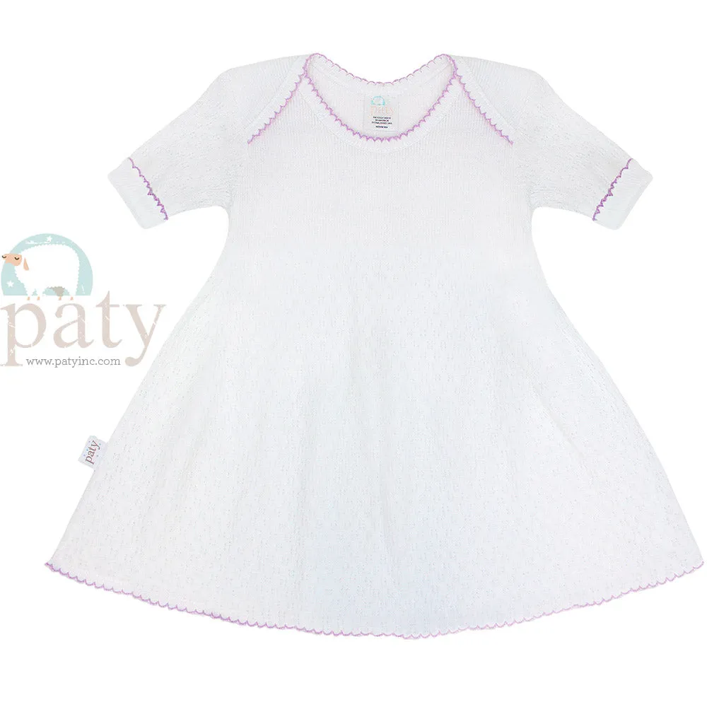 Monogrammed White Lap Shoulder Dress #MG100