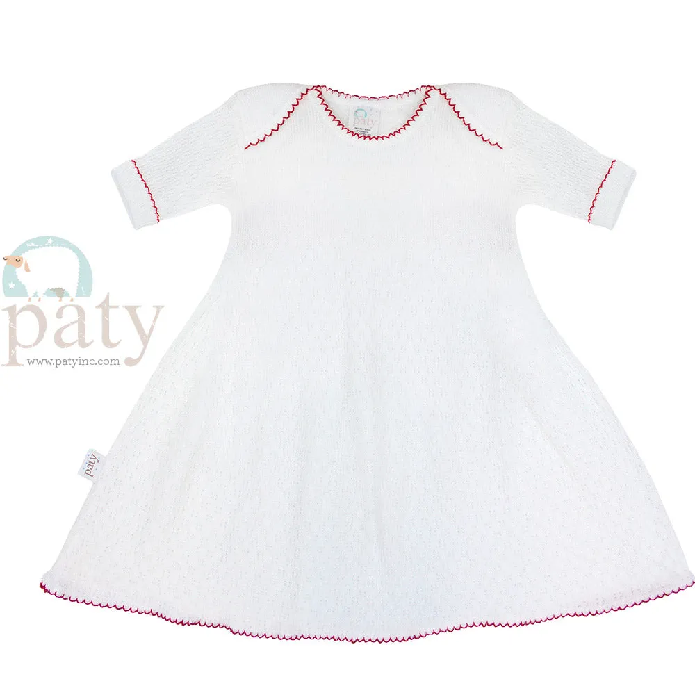 Monogrammed White Lap Shoulder Dress #MG100