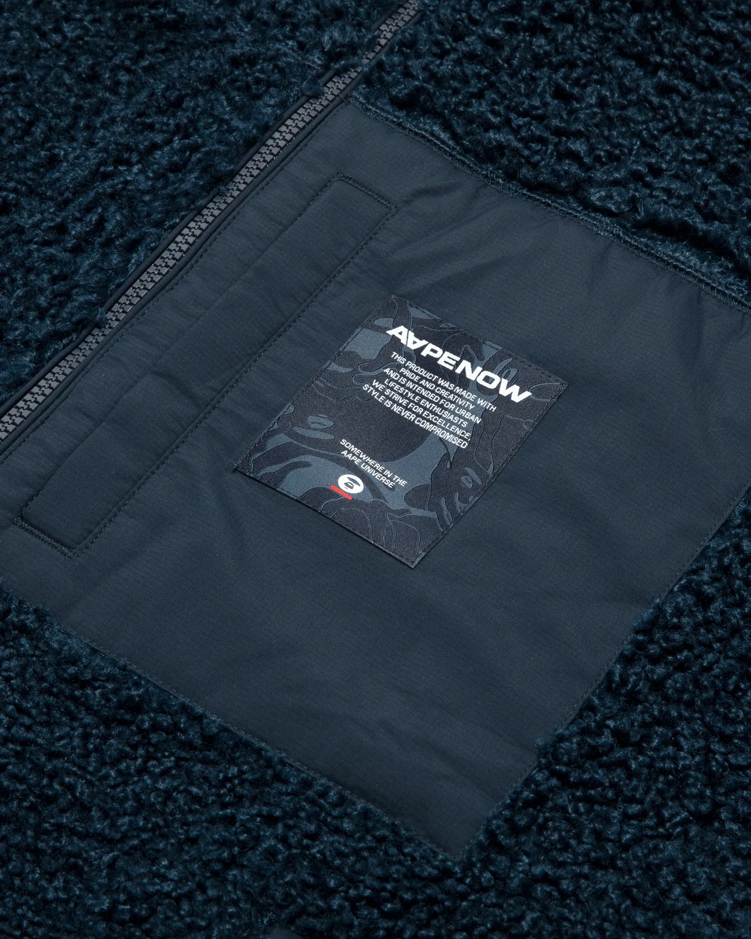 Moonface logo sherpa fleece jacket