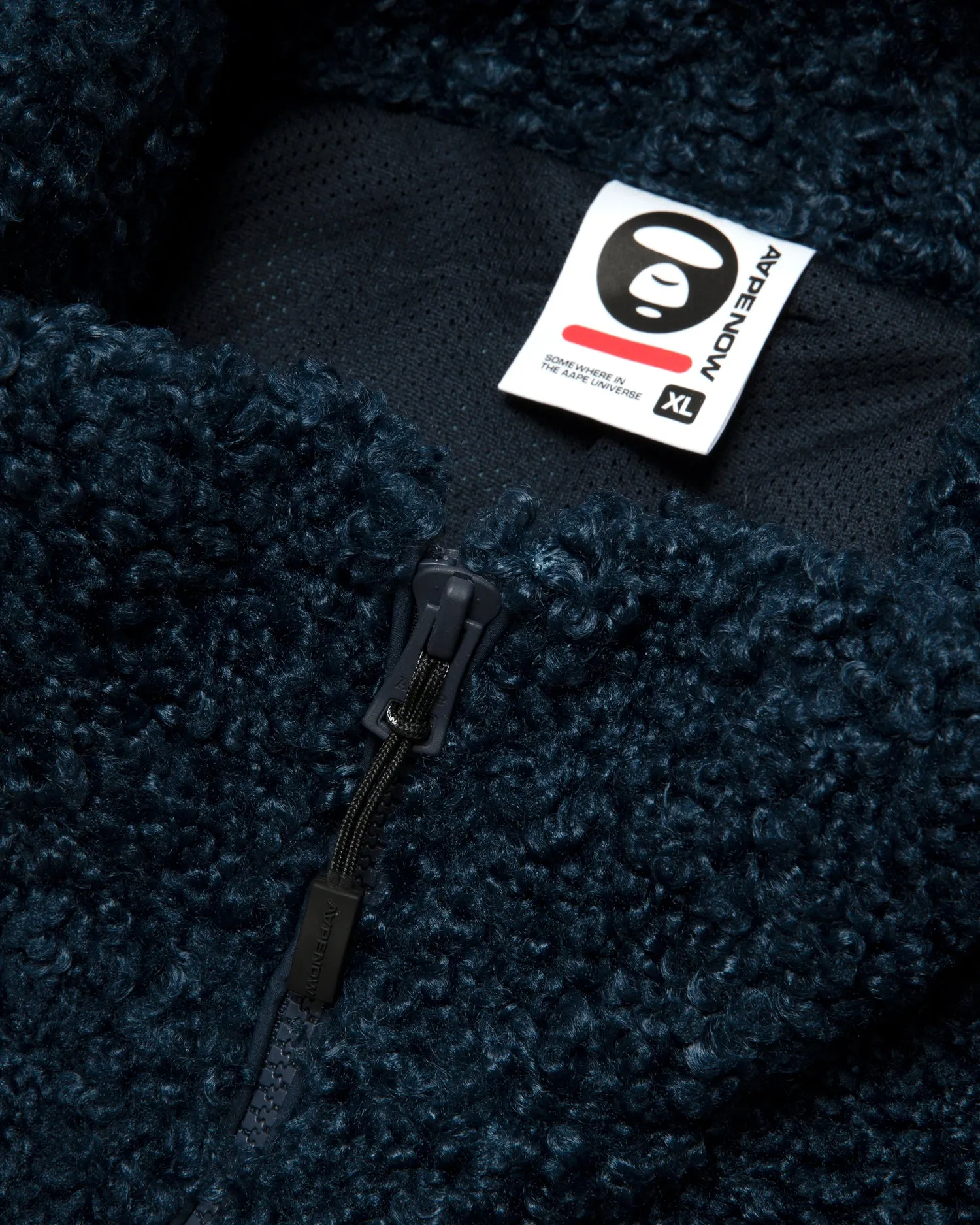 Moonface logo sherpa fleece jacket