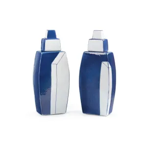 Morandi Vase Pair (Set of 2) / Blue and White
