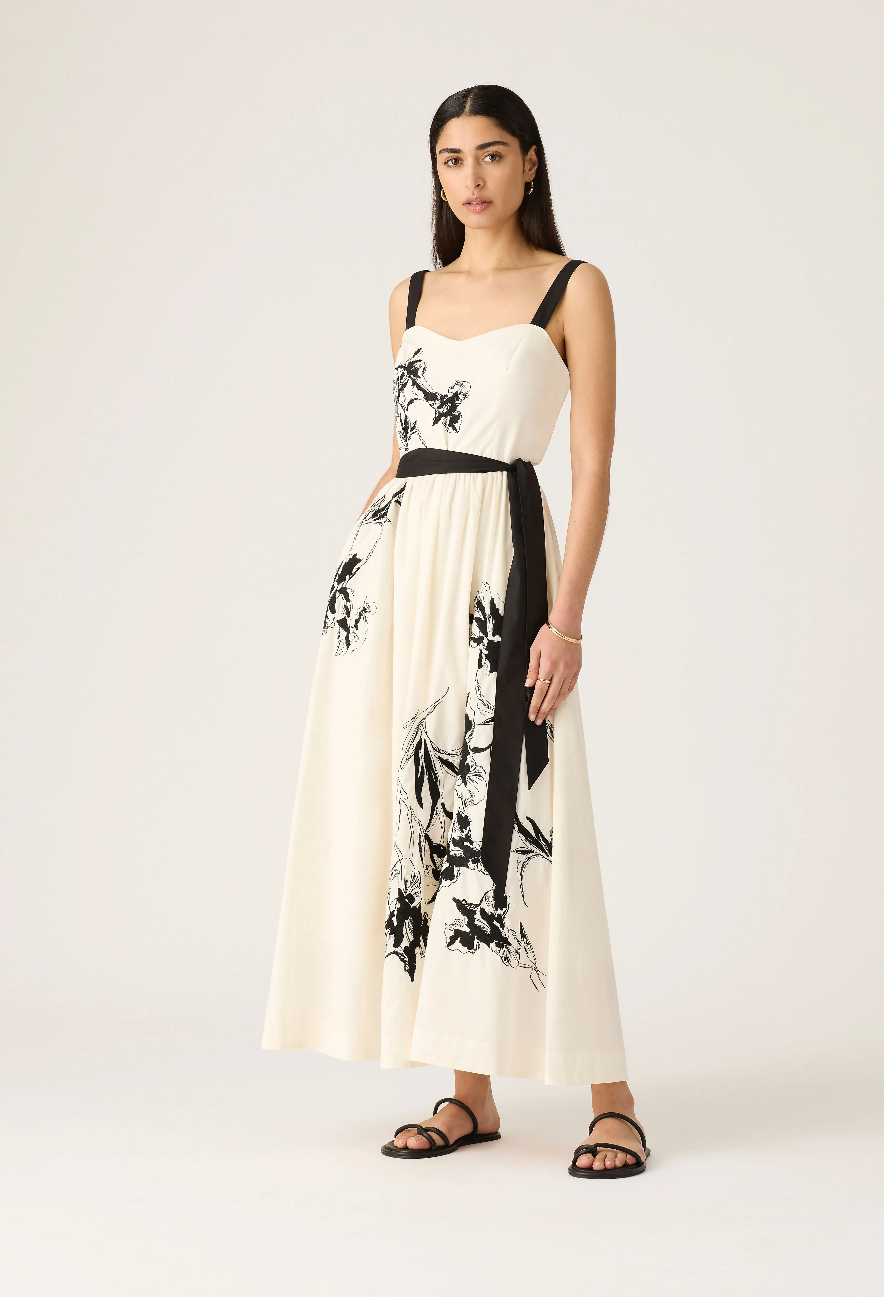 Mos the Label - Lis Embroidery Midi Dress - Ivory