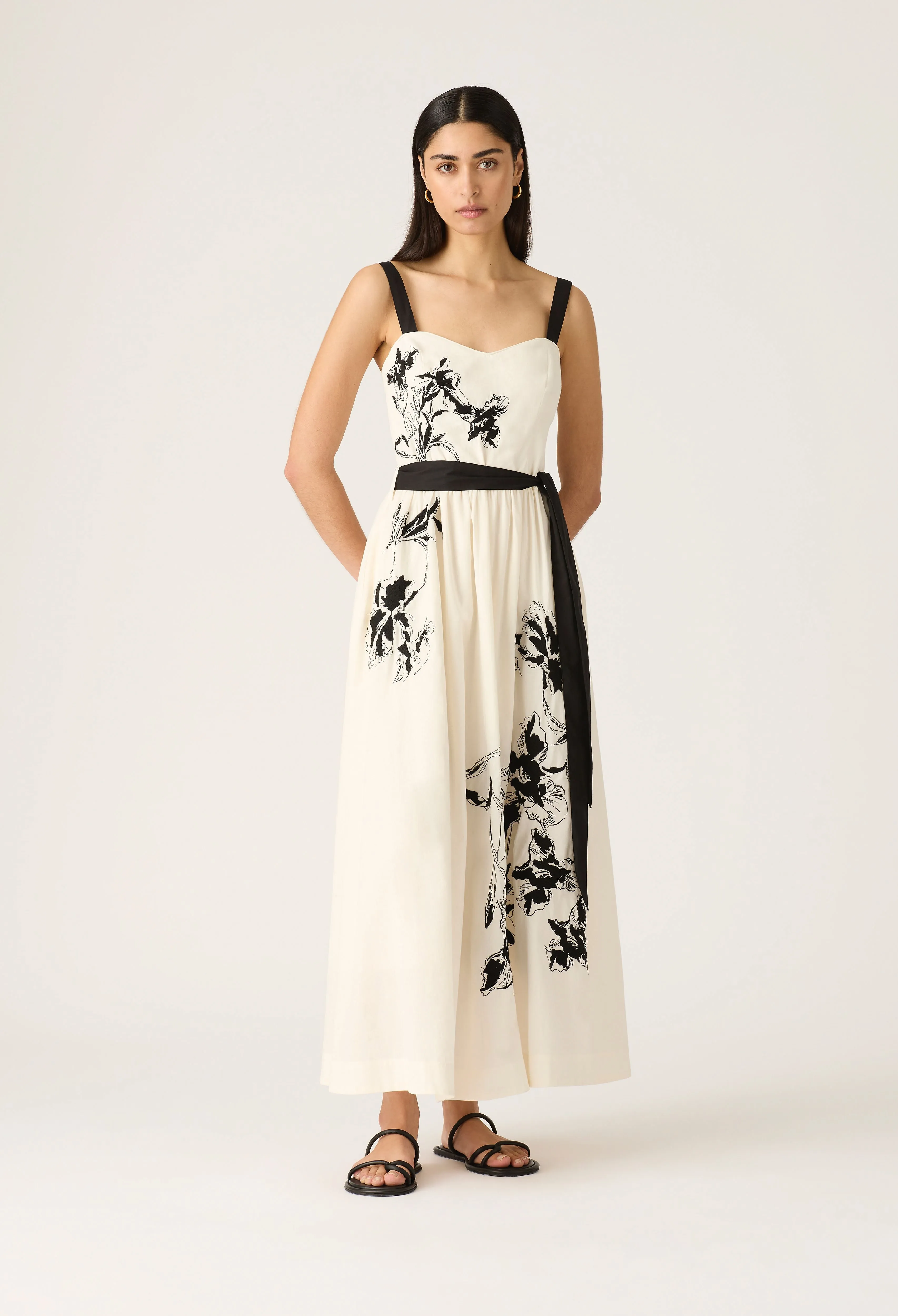 Mos the Label - Lis Embroidery Midi Dress - Ivory