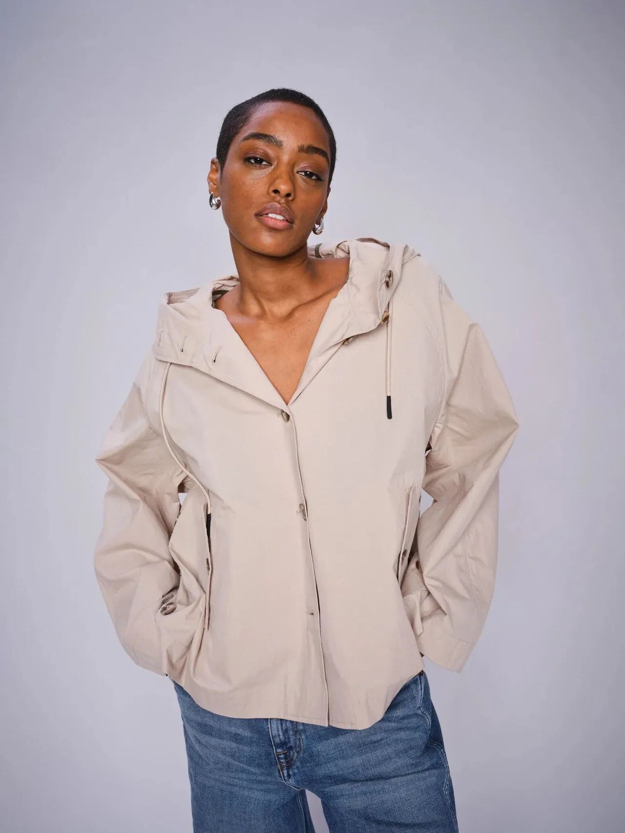 Mosmosh Sheena Short Parka Jacket In Beige