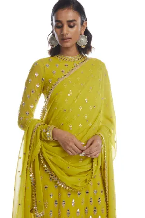 MOSS GREEN KURTA PANT SET