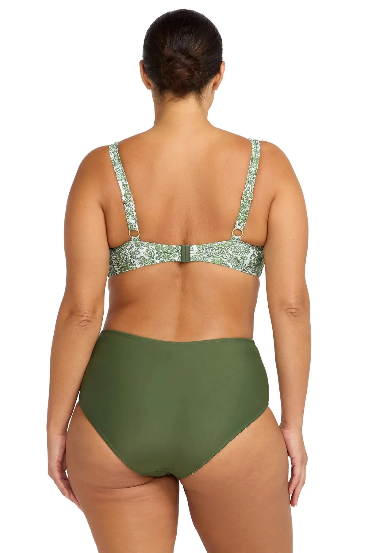 Mudlahara Mondrian Reversible High Waist Swim Pant - Olive