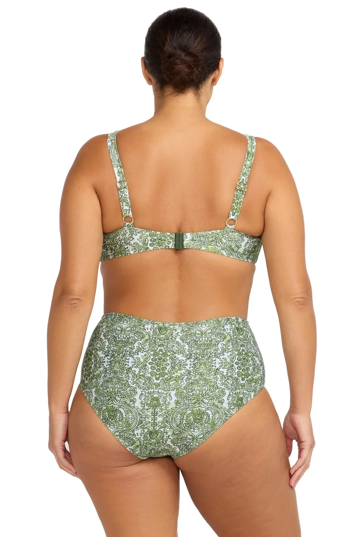 Mudlahara Mondrian Reversible High Waist Swim Pant - Olive